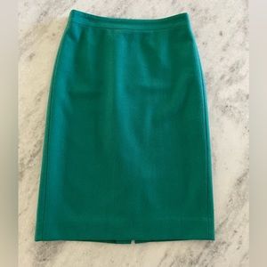 J Crew Factory TALL Pencil Skirt in Double-Serge Wool 02888 PORCELAIN GREEN